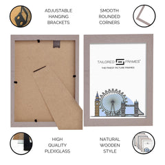 Tailored Frames Soho Light Grey Solid Picture | Single Picture Frames | Table Top & Wall Hanging Type | Photo Frame with Mount