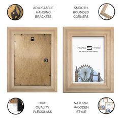Tailored Frames Picture Frame with Plastic Glass Protection | Solid Wooden Photo Frame Sets for Wall, Office, Apartment, Home, Desk Decorations
