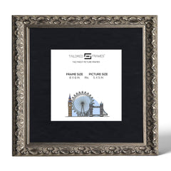 Tailored Frames Vienna Silver Picture | Rustic Style Vintage Single Picture Frame | Table Top & Wall Hanging Type | Photo Frame with Mount