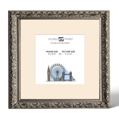 Tailored Frames Vienna Silver Picture | Rustic Style Vintage Single Picture Frame | Table Top & Wall Hanging Type | Photo Frame with Mount