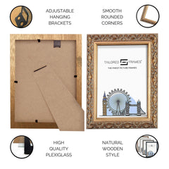 Tailored Frames Vienna Black Picture | Rustic Style Vintage Single Picture Frame | Table Top & Wall Hanging Type | Photo Frame with Mount