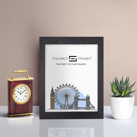 Tailored Frames Soho Black Solid Picture | Single Picture Frames | Table Top & Wall Hanging Type | Photo Frame with Mount