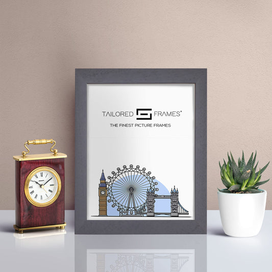 Tailored Frames Soho Dark Grey Solid Picture | Single Picture Frames | Table Top & Wall Hanging Type | Photo Frame with Mount