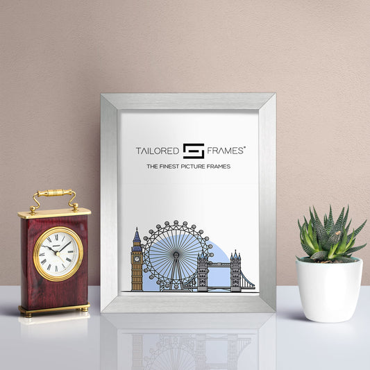 Tailored Frames 820 Silver Picture | Single Picture Frames | Table Top & Wall Hanging Type | Photo Frame with Mount