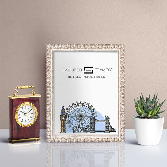 Tailored Frames Madrid Silver Picture | Single Picture Frames | Table Top & Wall Hanging Type | Photo Frame with Mount