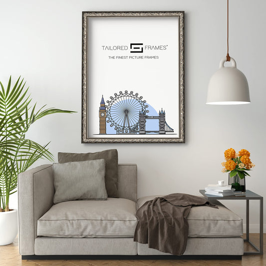 Tailored Frames Vienna Silver | Rustic Style Vintage Single Picture Frame | Table Top & Wall Hanging Type | Photo Frame Without Mount