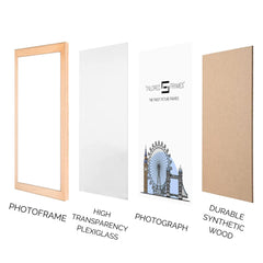 99 Solid Natural Oak Single Picture Photo Frame with Mount