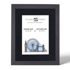 235 Matt Black Single Picture Photo Frame with Mount