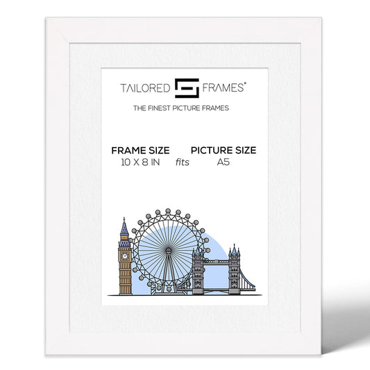 235 Matt White Single Picture Photo Frame with Mount