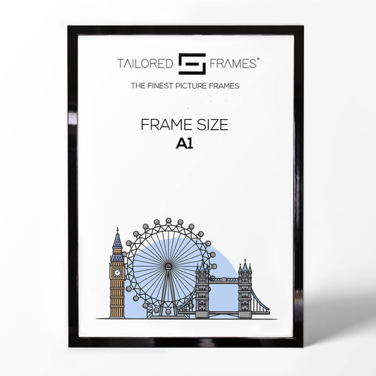 235 Gloss Black Wooden Art Single Picture Photo Frame Without Mount