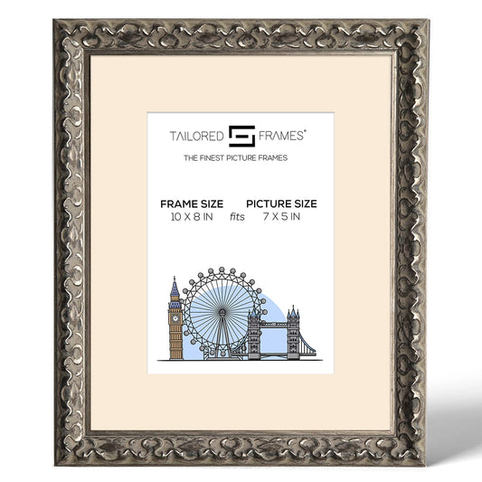 Vienna Silver Rustic Style Vintage Single Picture Photo Frame with Mount