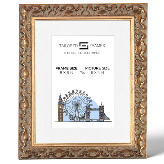 Vienna Gold Rustic Style Vintage Single Picture Photo Frame with Mount