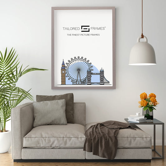 Soho Light Grey real solid wood Single Picture Photo Frame Without Mount