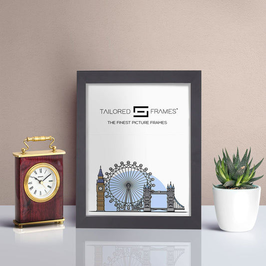 235 Matt Black Single Picture Photo Frame with Mount