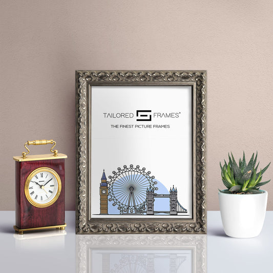 Vienna Silver Rustic Style Vintage Single Picture Photo Frame with Mount