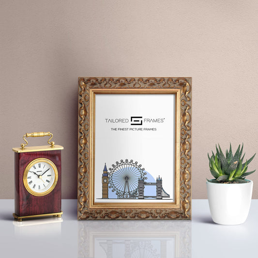 Vienna Gold Rustic Style Vintage Single Picture Photo Frame with Mount